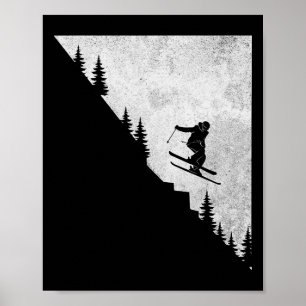 Poster Esqui Downhill Esquiador Freestyle Extremo Inverno