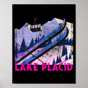 Poster Esqui em Lake Placid - estilo retrô em Lake Placid