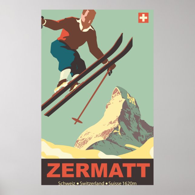 Poster Esqui em Zermatt (Frente)