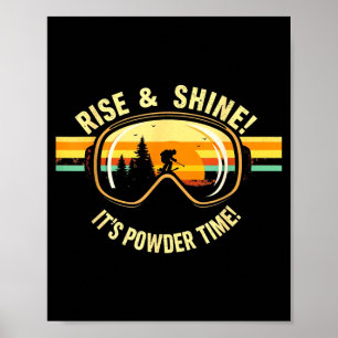 Poster Esqui engraçado - levante & brilhe! hora do pó! es