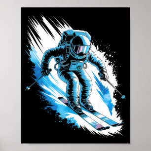 Poster Esqui espaço esporte de inverno esquiando esquiado