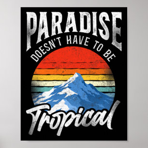 Poster Esqui Esqui de Neve Vintage Montanha Inverno Esqui