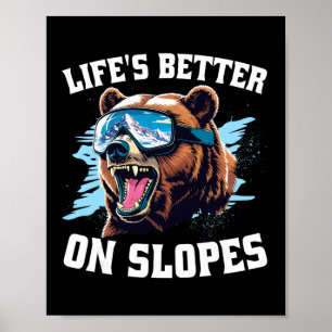 Poster Esqui Esquiando Esporte De Inverno A Vida é Melhor