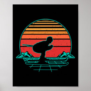 Poster Esqui Esquiando Esportes De Inverno Presente Retro