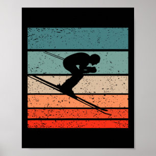 Poster Esqui Estilo Retro Vintage
