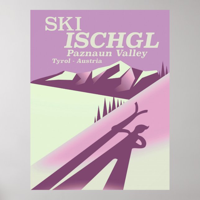 Poster Esqui Ischgl, Vale de Paznaun Tirol (Frente)