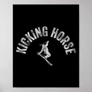 Poster Esqui Kicking Horse Ca Vintage Canadá Esquiando Bc