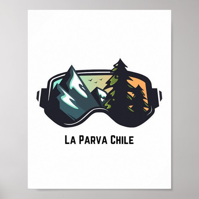Poster Esqui La Parva Chile Esqui De Montanha Para Homens (Frente)