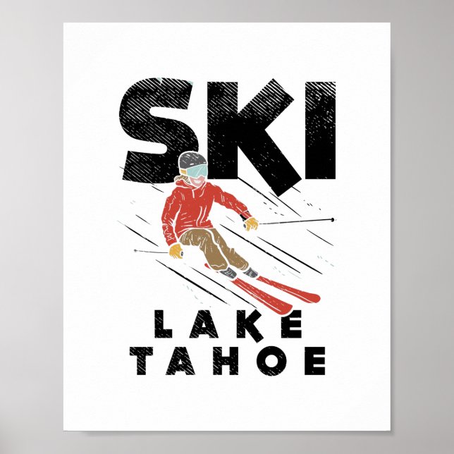 Poster Esqui - Lago Ski Tahoe (Frente)