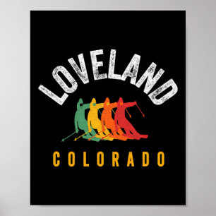 Poster Esqui Loveland Esquiador Montanha Loveland Esquiad