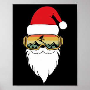 Poster Esqui Natal Inverno Esquiador Divertido Apos Esqui