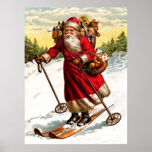 Pôster Esqui Papai Noel