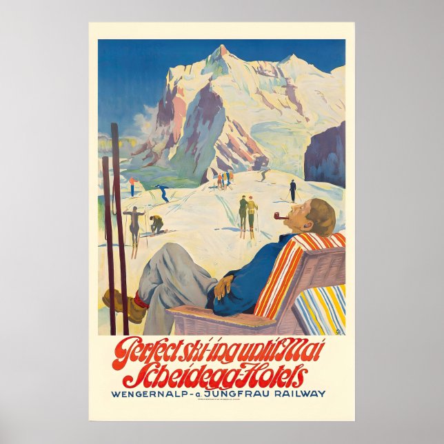 Poster Esqui Perfeito Até Mai Scheidegg Hotels Jungfrau (Frente)