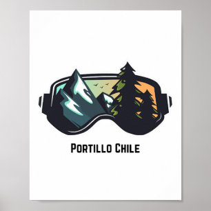 Poster Esqui Portillo Chile Montanha Esqui T Homens E Mul