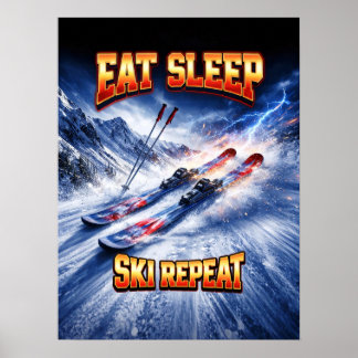 Poster Esqui Retro Bootleg Vintage