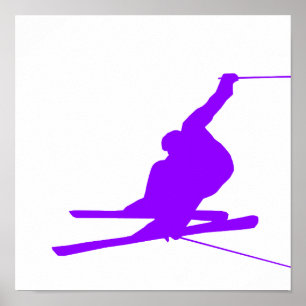 Pôster Esqui roxo violeta da neve