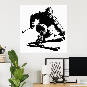 Poster Esqui Sasquatch