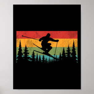 Poster Esqui Sunset Vintage Para Esquiadores De Descida R