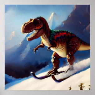 Poster Esqui T Rex