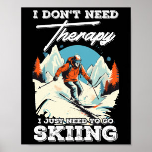 Poster Esqui Terapia Férias de Neve Snowboard Mountain