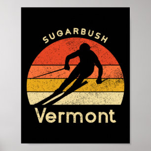Poster Esqui Vintage Sugarbush Vermont Montanha 