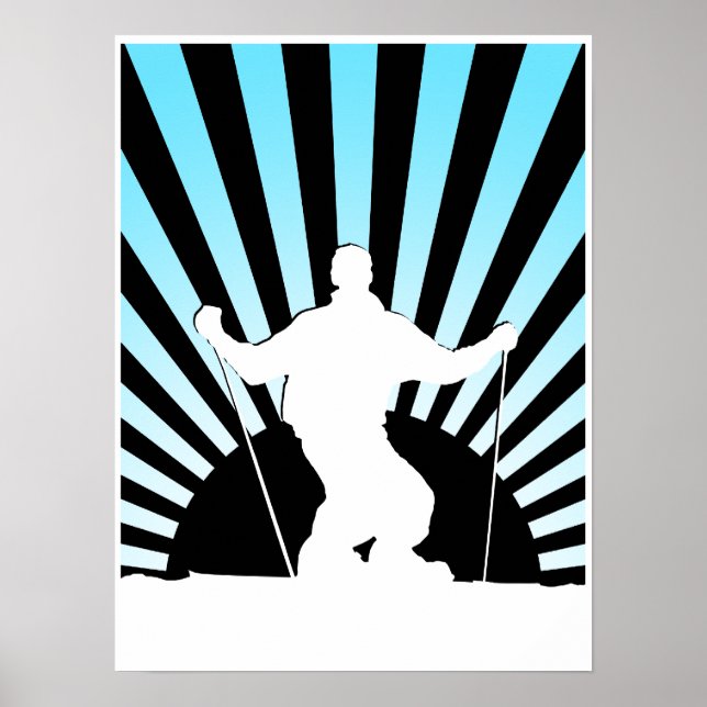 Pôster esquiador de descida (Frente)