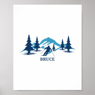 Poster Esquiador de Esqui Bruce Ski Resort _1