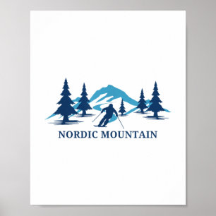Poster Esquiador de Esqui de Wisconsin da Nordic Mountain