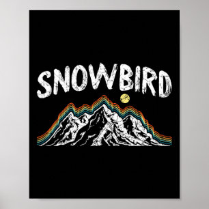 Poster Esquiador de Esqui Retro Snowbird Esportes de Inve