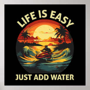 Poster esquiador de Jet Ski clássico