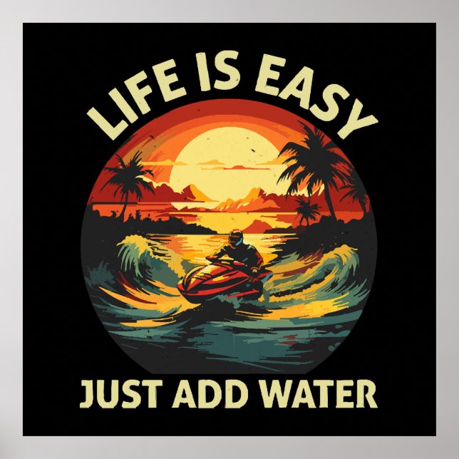 Poster esquiador de Jet Ski clássico (Frente)