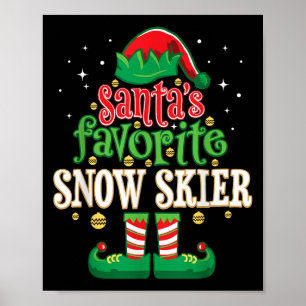 Poster Esquiador De Neve Favorito Do Papai Noel Correspon