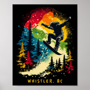 Poster Esquiador de Whistler Bc Canadá Resort de Snowboar