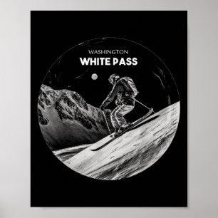 Poster Esquiador Esqui P Washington Branco