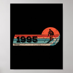 Poster Esquiadores Esquiador Vintage Nascido em 1995 Aniv