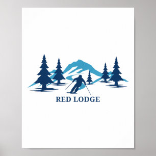 Poster Esquiamento de Esqui de Montana Red Lodge Esquiand