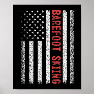 Poster Esquiando Descalço Bandeira Americana 4 De Julho