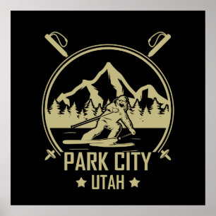 Poster Esquiando em Park City Utah