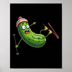 Poster Esquiando Pickle Cartoon Encostas de Inverno Batid