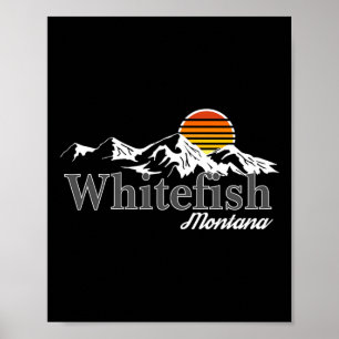 Poster Esquiando Whitefish Montana Amante da Montanha 