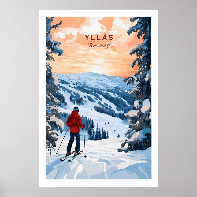 Poster Esquiando Ylläs Cartaz da Noruega 1 (Frente)