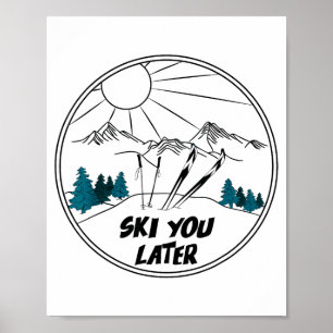 Poster Esquiar esportes de inverno posteriores vintage ne