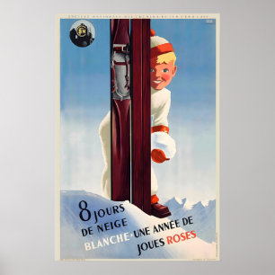 Poster Esquiar Suíça França Montanhas Austríacas Alpes