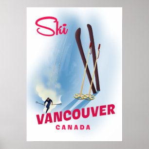 Poster Esquiar Vancouver Canadá