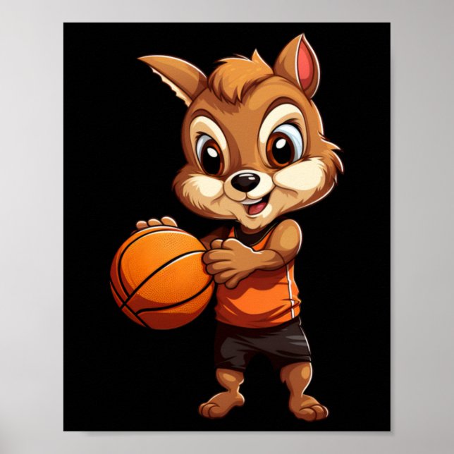 Poster Esquilo de basquetebol (Frente)