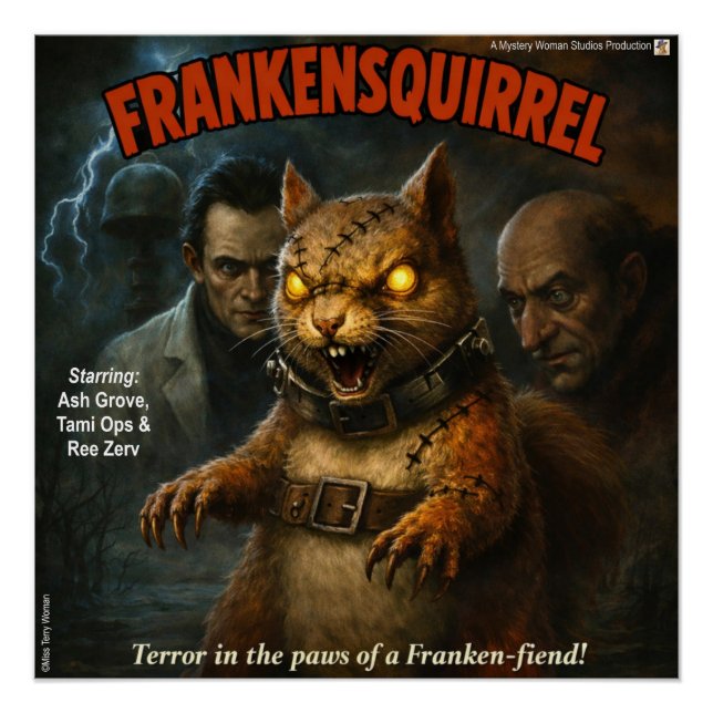 Pôster Esquilo de Frankenstein (Frente)