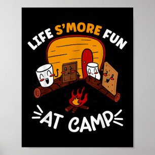 Poster Esquilo Divertido de Marshmallow de Acampamento de
