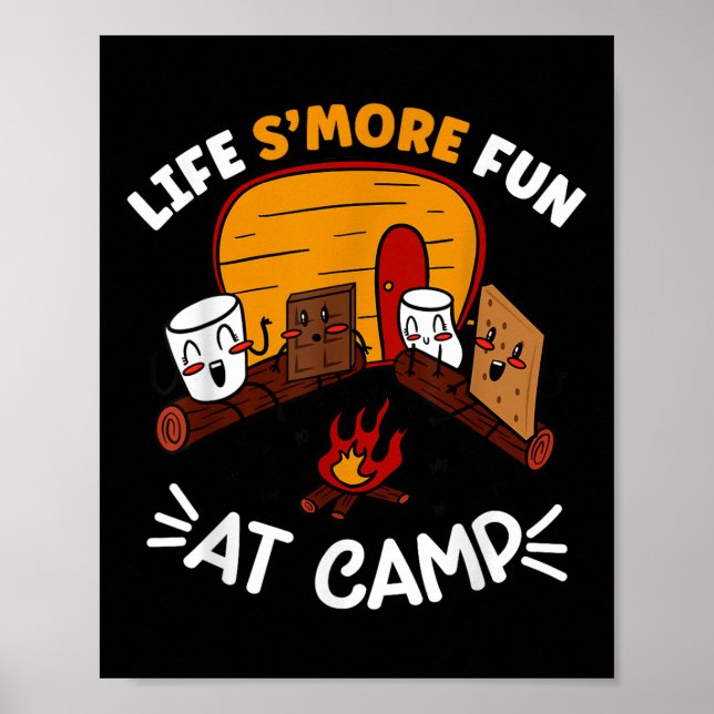 Poster Esquilo Divertido de Marshmallow de Acampamento de (Frente)