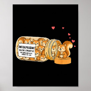 Poster Esquilo Engraçado Antidepressivo Zoológico Menino