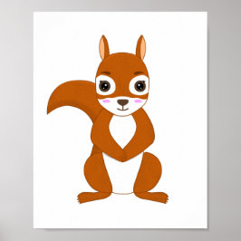Poster Esquilo Fofo Kawaii